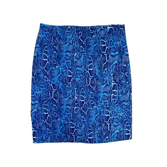New York & Company NY&C Skirt‎ Medium Blue Snake Print - Picture 1 of 6